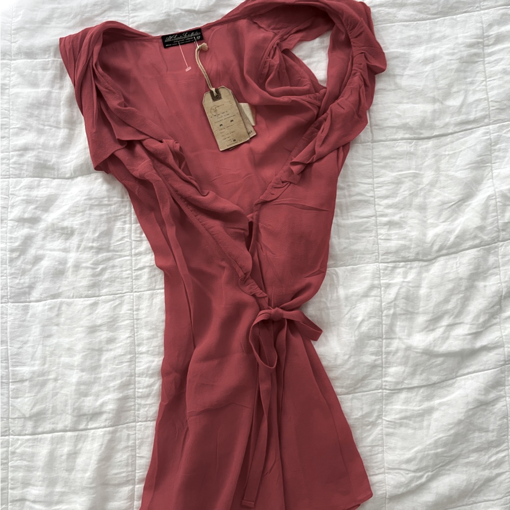 NWT All Saints Spitalfields Sheer Frannie Wrap Dress